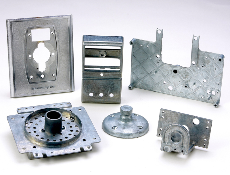 Metal parts with chrome and powder coating finishes